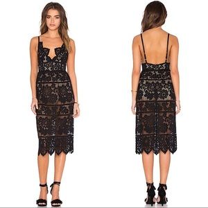 For love and lemons gianna midi dress black lace